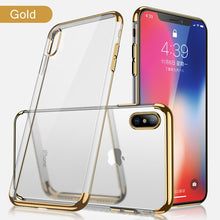 Load image into Gallery viewer, GerTong Plating Transparent Case For iPhone XR Xs Max 6.5&quot; TPU Soft Phone Cover For iPhone 6 6s 7 8 Plus X Funda Capa Back Cover