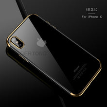 Load image into Gallery viewer, GerTong Soft TPU Case For iPhone X 10 Cover For iPhone 6s 6 8 7 Plus XR XS Max Anti-scratch Electroplating Protective Phone Bags