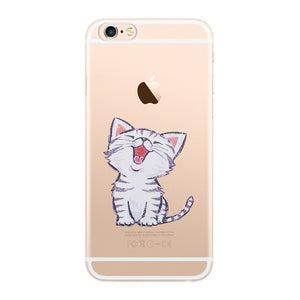 GerTong Silicone TPU Case For iPhone 7 8 6 6S Plus X XS MAX XR Back Cover For iPhone 5 S SE Cute Pattern Cover Transparent Funda