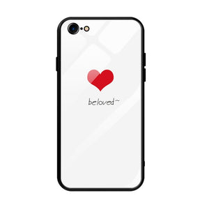 GerTong Tempered Glass Case For iPhone X Lovely Heart Hard Back Cover Soft Silicone Bumper For iPhone 6S 8 7 Plus 6 Plus Cases