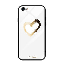 Load image into Gallery viewer, GerTong Tempered Glass Case For iPhone X Lovely Heart Hard Back Cover Soft Silicone Bumper For iPhone 6S 8 7 Plus 6 Plus Cases