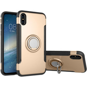 GerTong Hard PC Case for iPhone X case with Metal Finger Ring Bracket For iphone 6 6s 7 8 Plus Car phone Holder Case Cover Funda