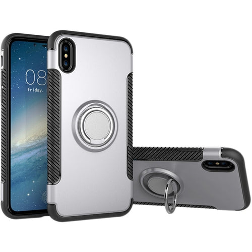 GerTong Hard PC Case for iPhone X case with Metal Finger Ring Bracket For iphone 6 6s 7 8 Plus Car phone Holder Case Cover Funda