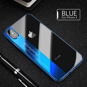 GerTong Transparent Phone Cases For iPhone X Silicone Case For iPhone 6 6s Plus 7 8 Plus Soft Plating Protective Full Cover Case