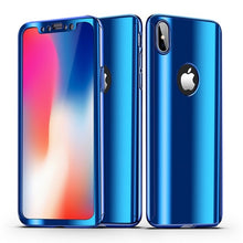 Load image into Gallery viewer, GerTong 360 Plating Mirror Case For iPhone 6 6s 7 8 Plus Full Protection Phone Cover For iPhone X 6 6S Plus Free Tempered Glass