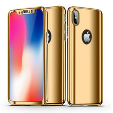 Load image into Gallery viewer, GerTong 360 Plating Mirror Case For iPhone 6 6s 7 8 Plus Full Protection Phone Cover For iPhone X 6 6S Plus Free Tempered Glass