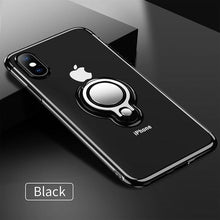 Load image into Gallery viewer, 360 Kickstand Phone Case For iPhone 8 7 Plus XR X 10 XS Max Plating Ring Holder Cover For iPhone 6 6s Plus Silicone Coque Fundas